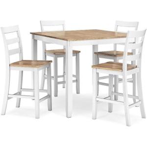 Ashley Furniture Gesthaven White Counter Height Dining Table Set – Set of 5