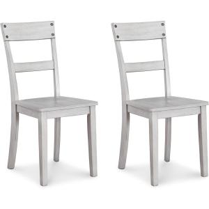 Signature Design by Ashley Loratti Modern Farmhouse 18″ Weathered Wood Dining Chair, 2 Count, Gray(Grey)