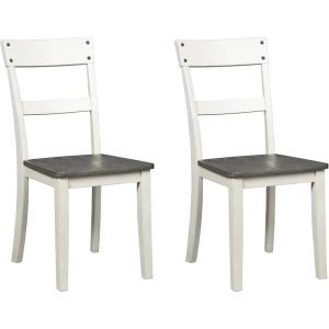 Signature Design by Ashley Loratti Modern Farmhouse 18″ Weathered Wood Dining Chair, 2 Count, Gray(White)