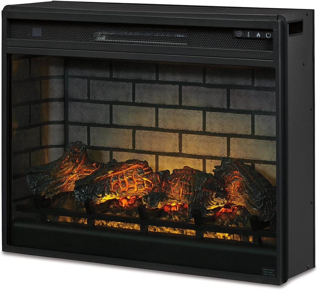 imageSignature Design by Ashley 24quot Electric Fireplace Insert with LED Remote Control 6 Temperature and 5 Brightness Settings BlackLarge