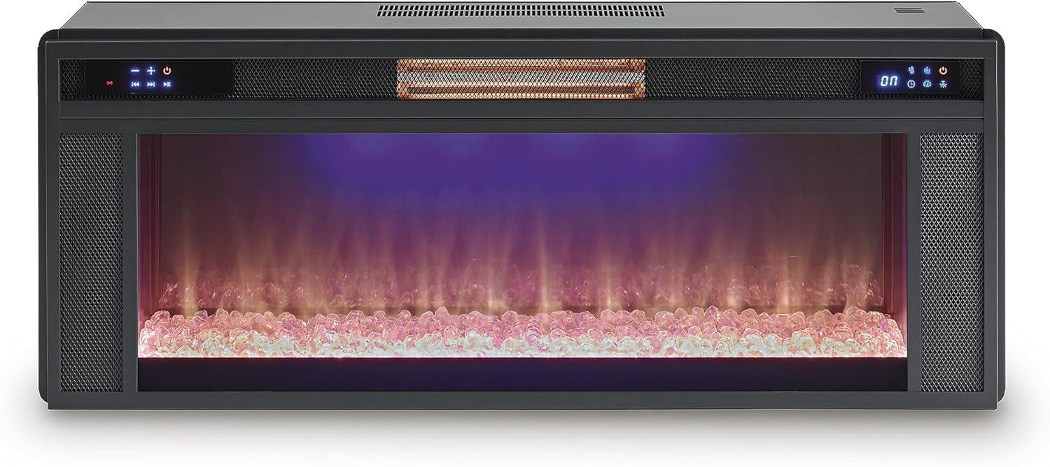 imageSignature Design by Ashley 24quot Electric Fireplace Insert with LED Remote Control 6 Temperature and 5 Brightness Settings BlackLarge