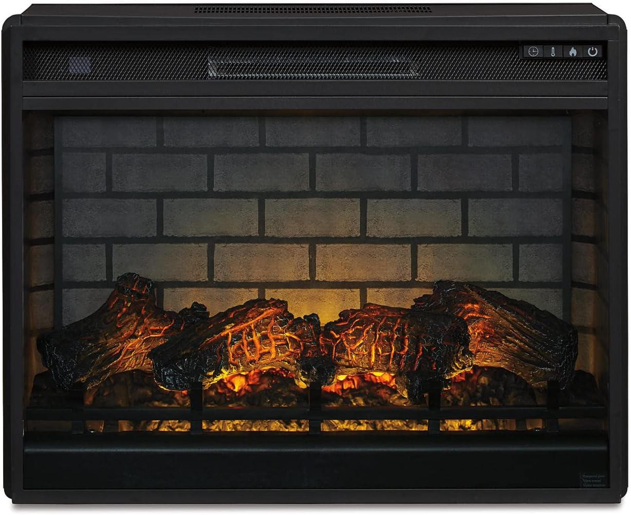 imageSignature Design by Ashley 24quot Electric Fireplace Insert with LED Remote Control 6 Temperature and 5 Brightness Settings BlackLarge