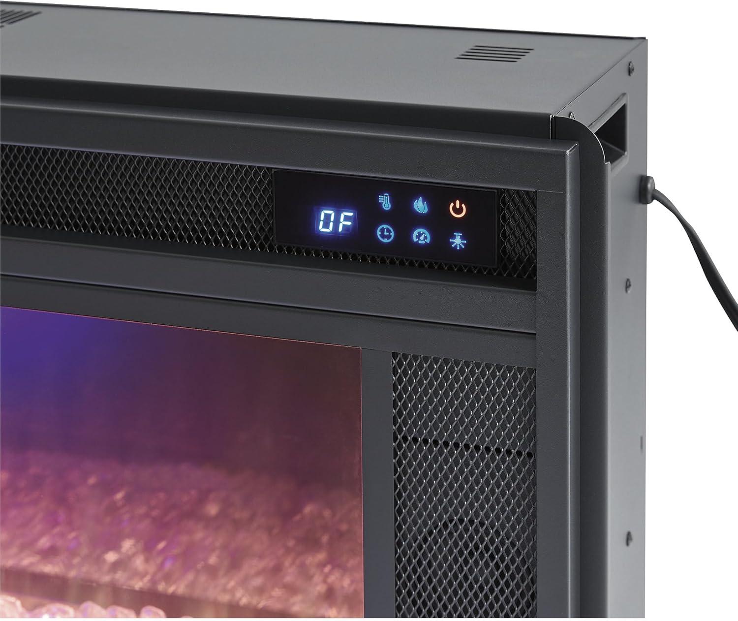 imageSignature Design by Ashley 24quot Electric Fireplace Insert with LED Remote Control 6 Temperature and 5 Brightness Settings BlackLarge