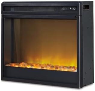 imageSignature Design by Ashley 24quot Electric Fireplace Insert with LED Remote Control 6 Temperature and 5 Brightness Settings BlackStandard