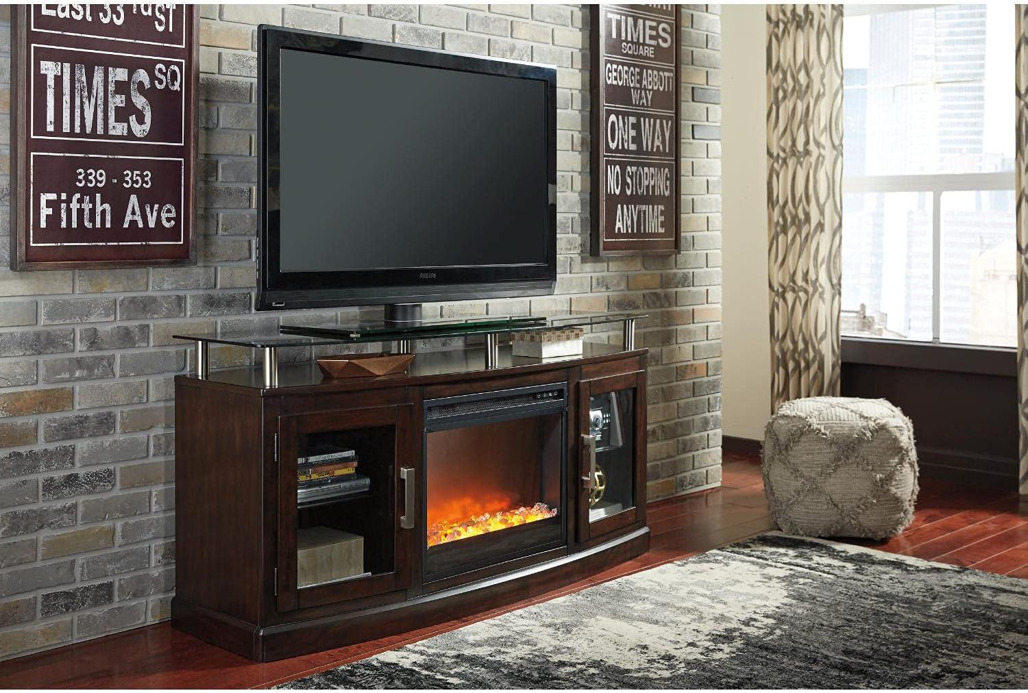 imageSignature Design by Ashley 24quot Electric Fireplace Insert with LED Remote Control 6 Temperature and 5 Brightness Settings BlackStandard