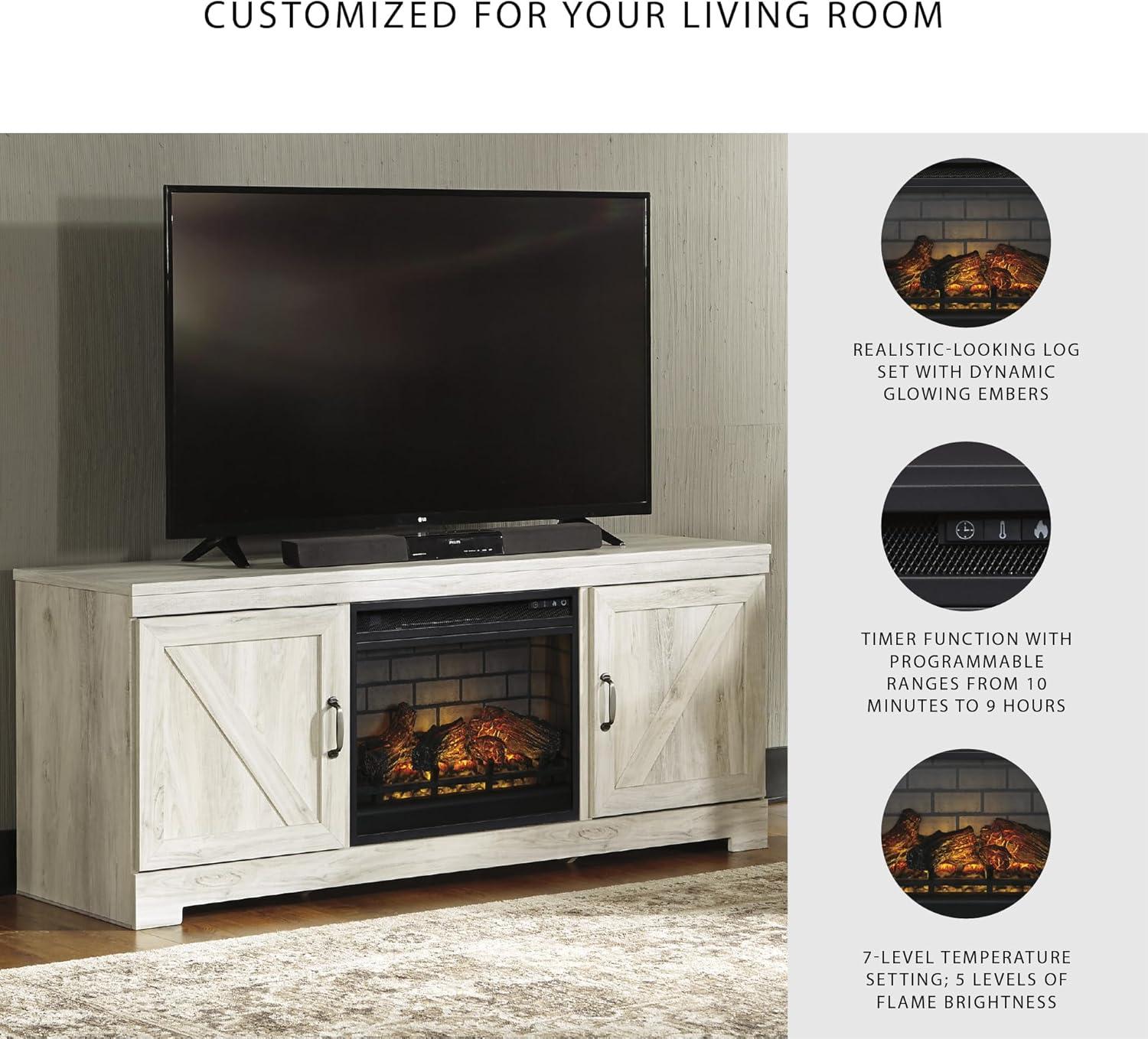 imageSignature Design by Ashley 24quot Electric Fireplace Insert with LED Remote Control 6 Temperature and 5 Brightness Settings BlackStandard