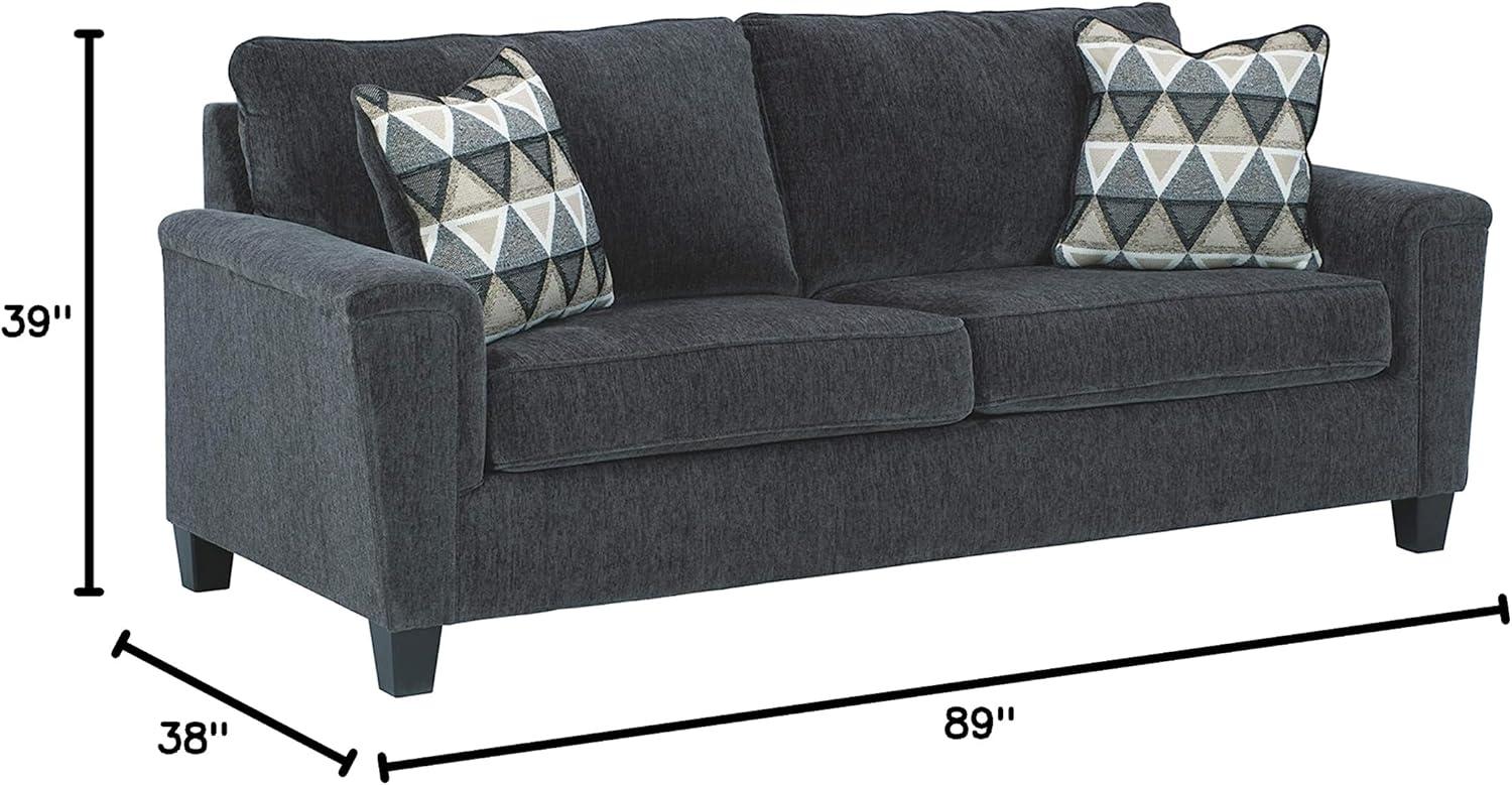 imageSignature Design by Ashley Abinger Contemporary Queen Sofa Sleeper with 2 Accent Pillows Dark GrayGrey