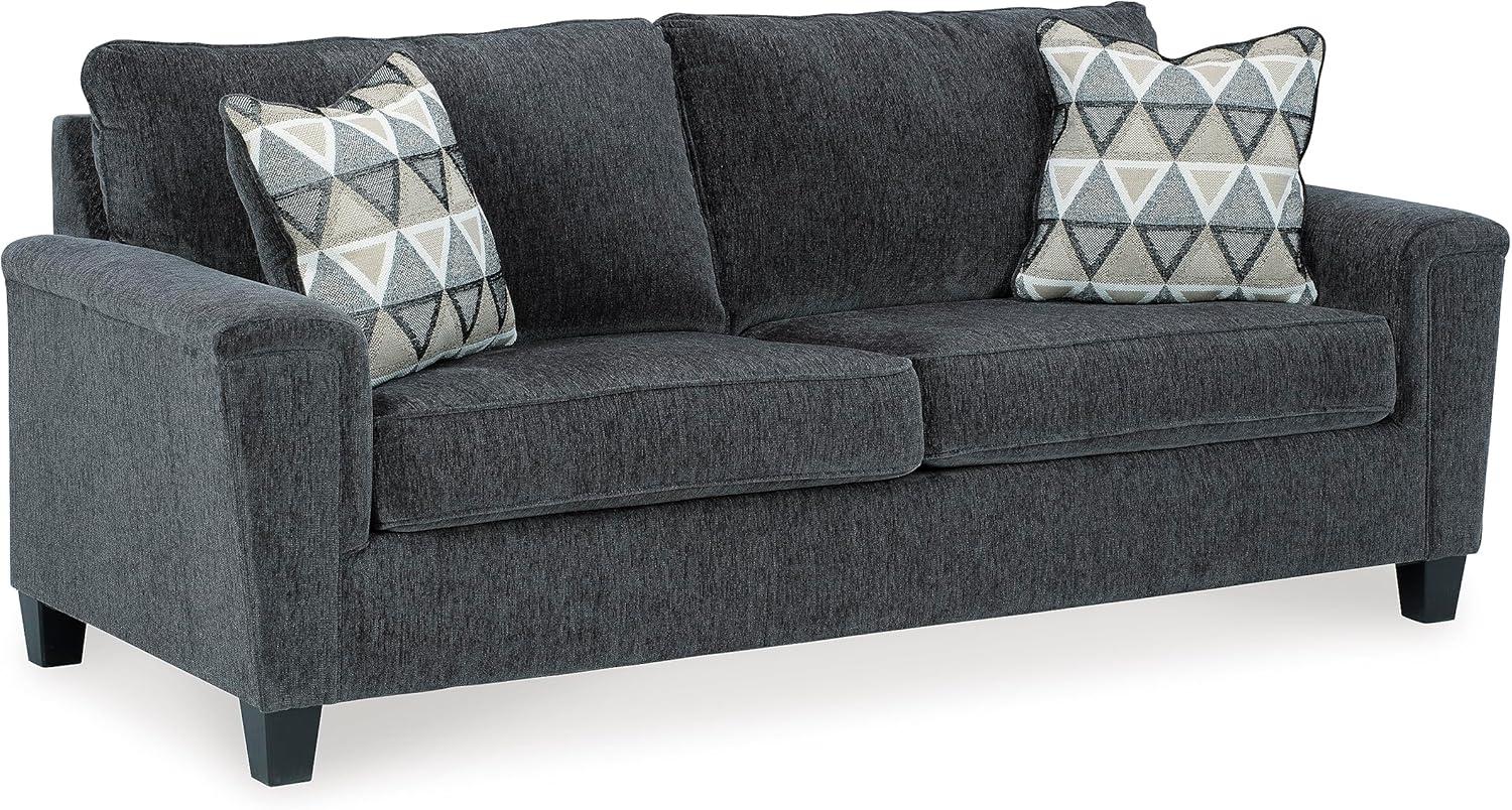 imageSignature Design by Ashley Abinger Contemporary Queen Sofa Sleeper with 2 Accent Pillows Dark GrayGrey