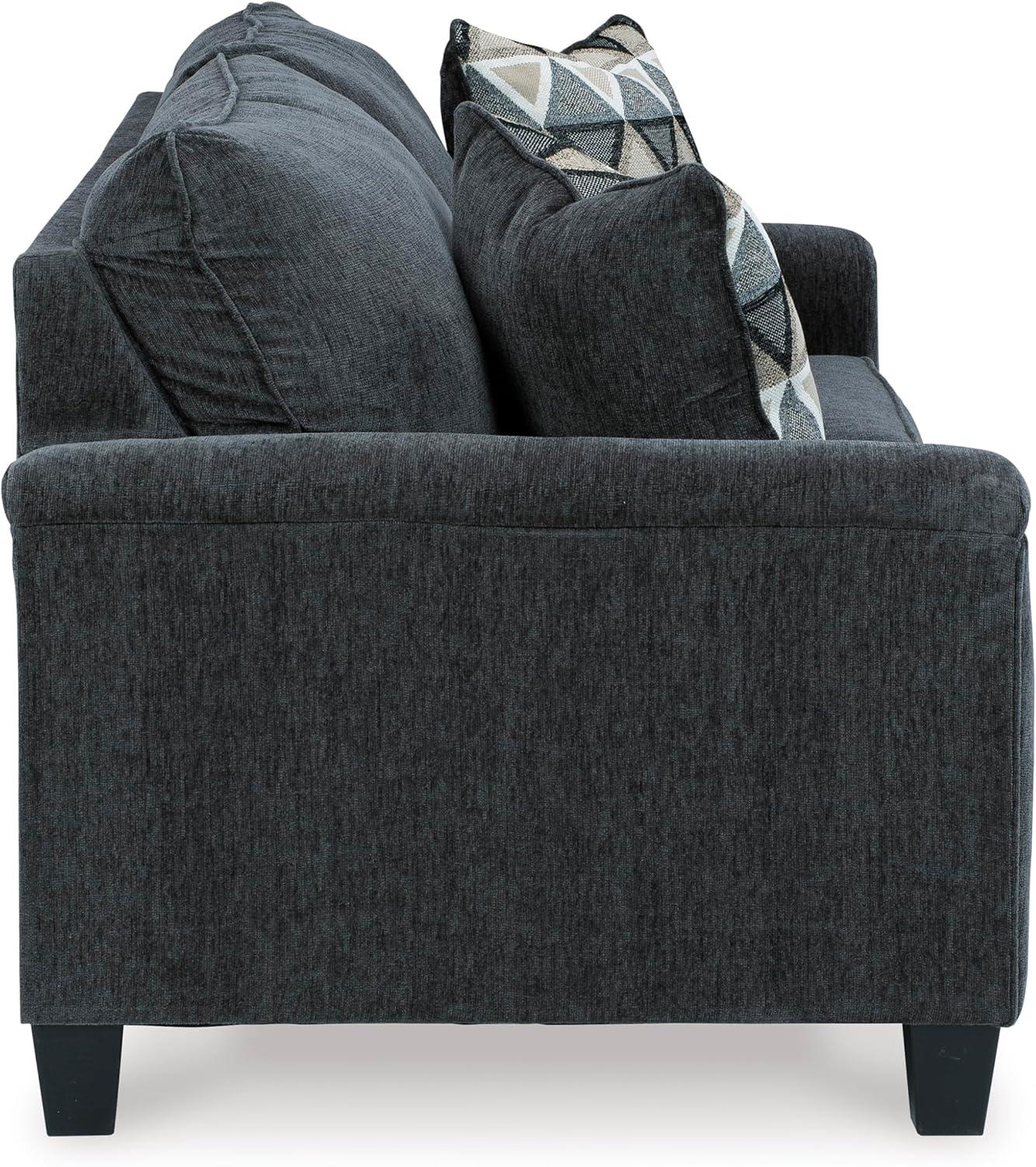 imageSignature Design by Ashley Abinger Contemporary Queen Sofa Sleeper with 2 Accent Pillows Dark GrayGrey