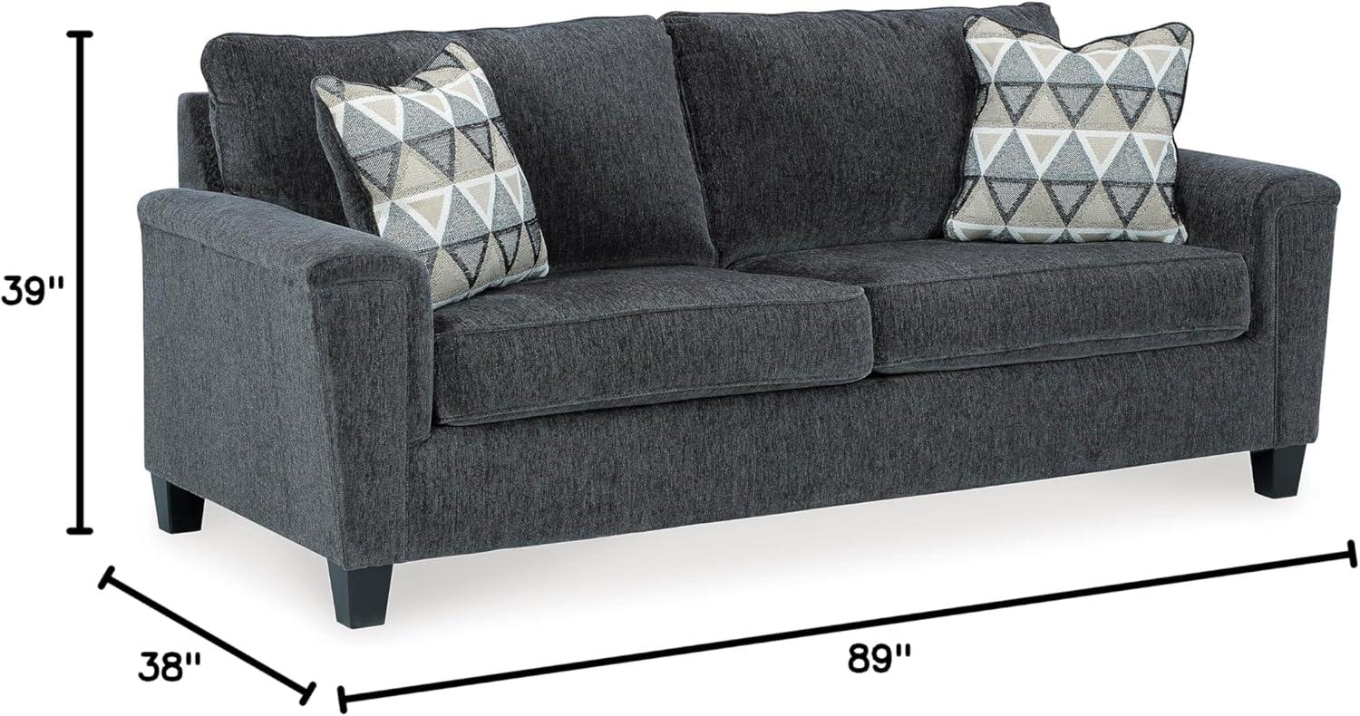 imageSignature Design by Ashley Abinger Contemporary Queen Sofa Sleeper with 2 Accent Pillows Dark GrayGrey