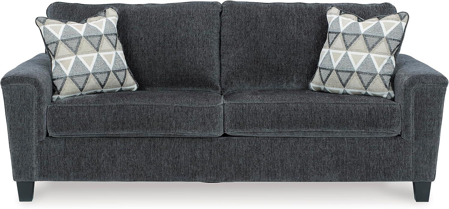 imageSignature Design by Ashley Abinger Contemporary Queen Sofa Sleeper with 2 Accent Pillows Dark GrayGrey