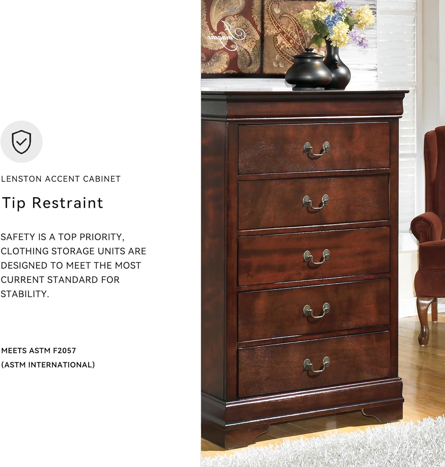 imageSignature Design by Ashley Alisdair Traditional 5 Drawer Chest of Drawers Dark Brown