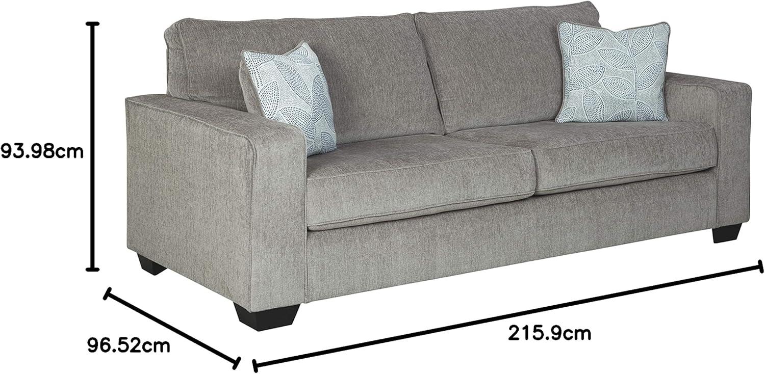 imageSignature Design by Ashley Altari Modern Sofa with 2 Accent Pillows Light GrayAlloy