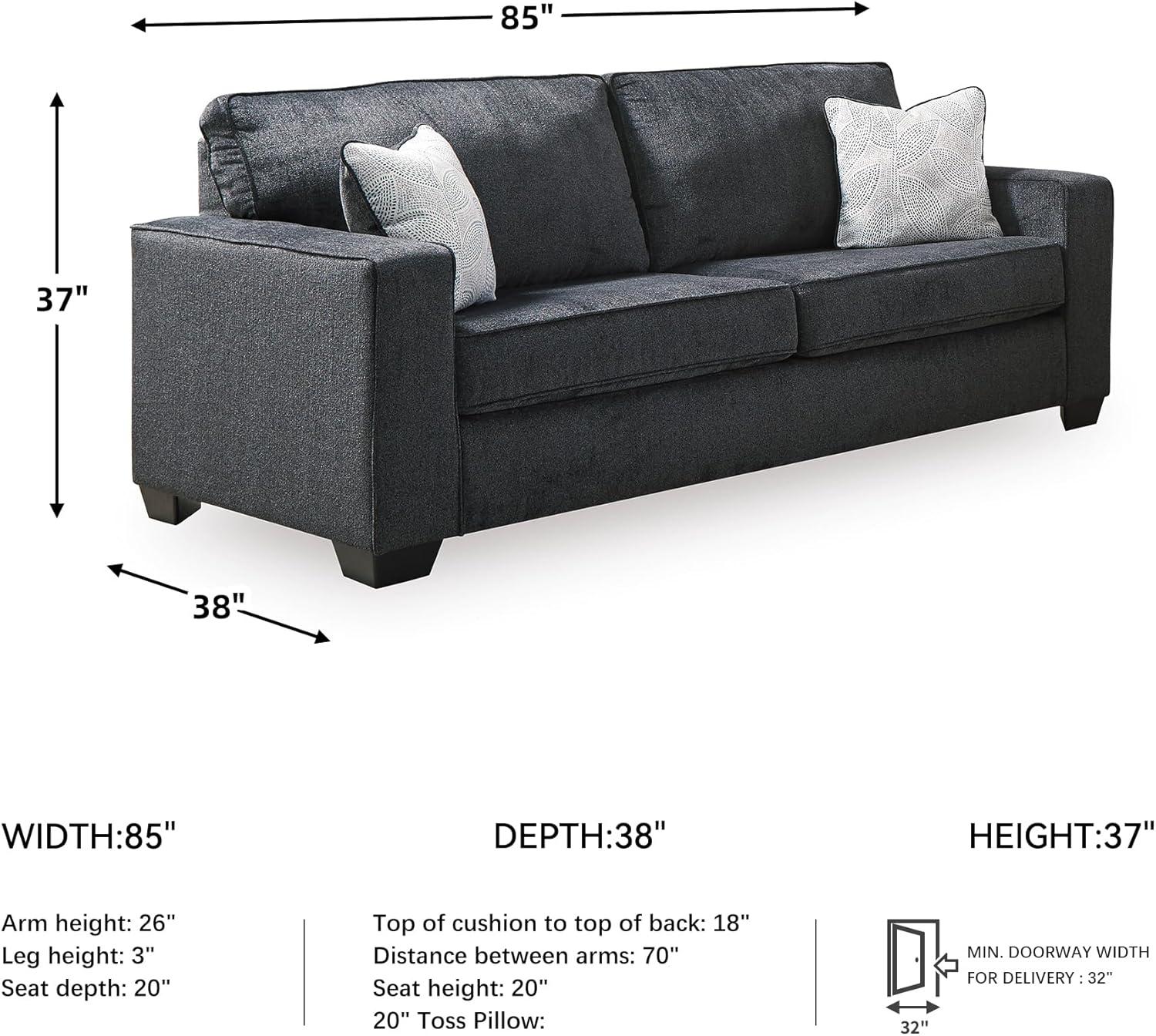 imageSignature Design by Ashley Altari Modern Sofa with 2 Accent Pillows Light GraySlate Gray