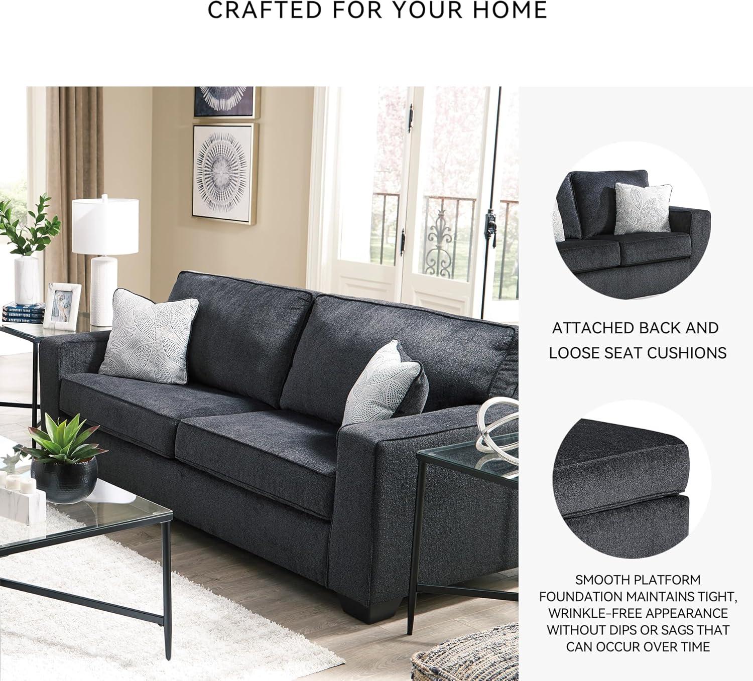imageSignature Design by Ashley Altari Modern Sofa with 2 Accent Pillows Light GraySlate Gray