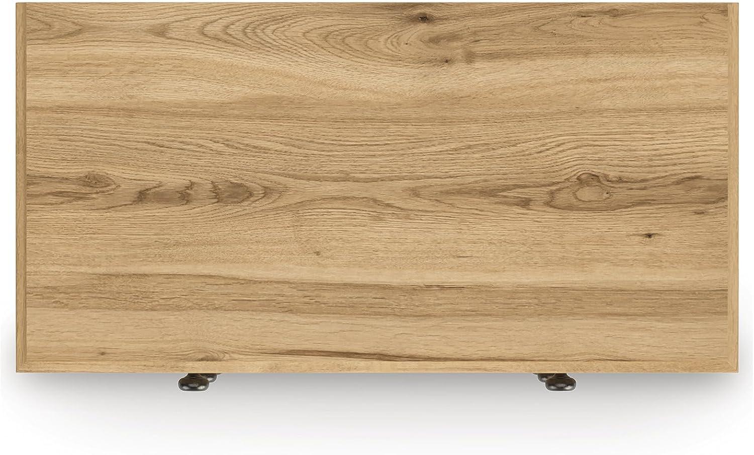 imageSignature Design by Ashley Bestmere Farmhouse 5Drawer Chest with Knobs Easy Glide and Safety Stop for Bedroom Light Brown