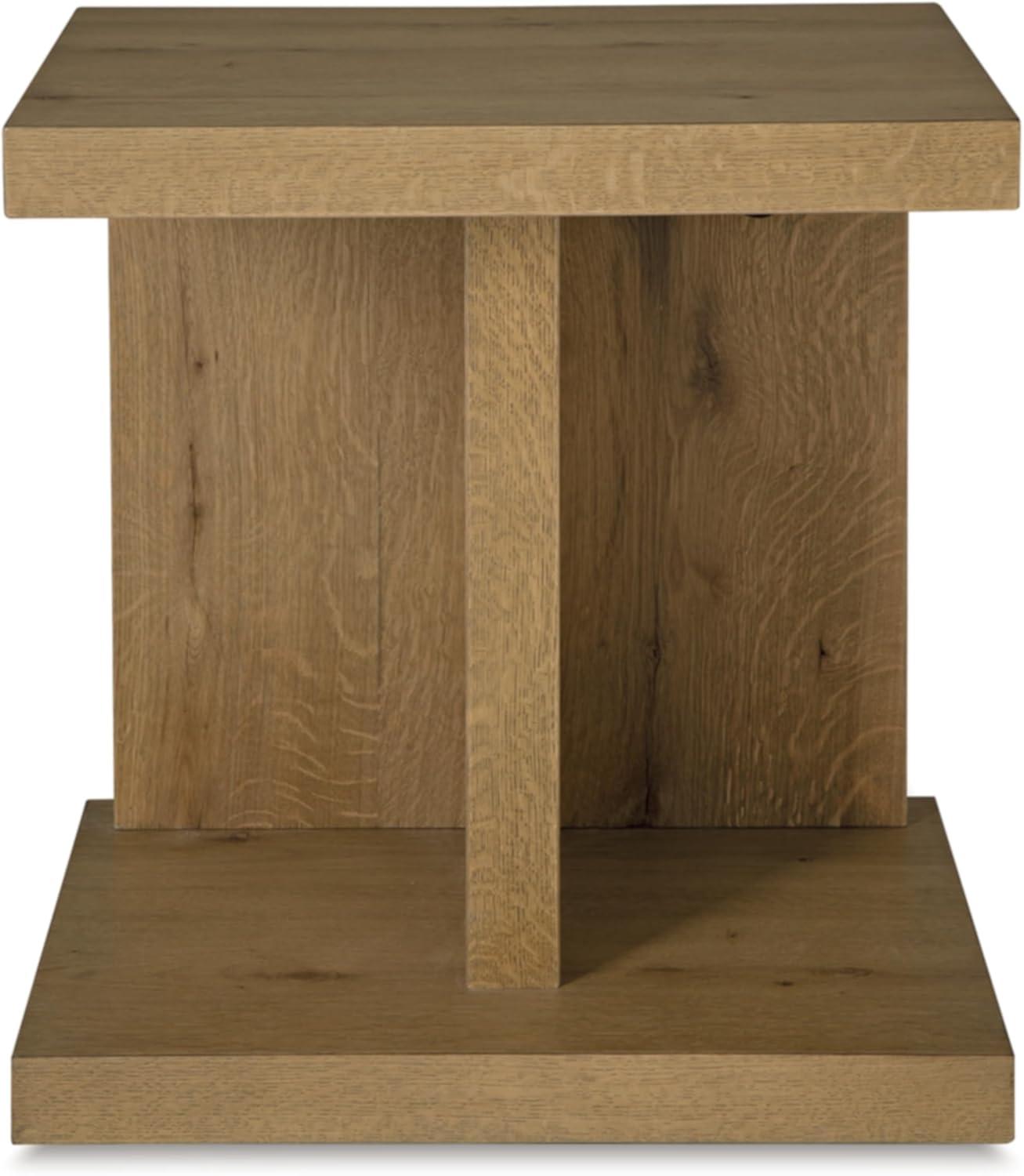 imageSignature Design by Ashley Brinstead Casual Chairside End Table with Power Supply and USB Ports Light BrownLight Brown