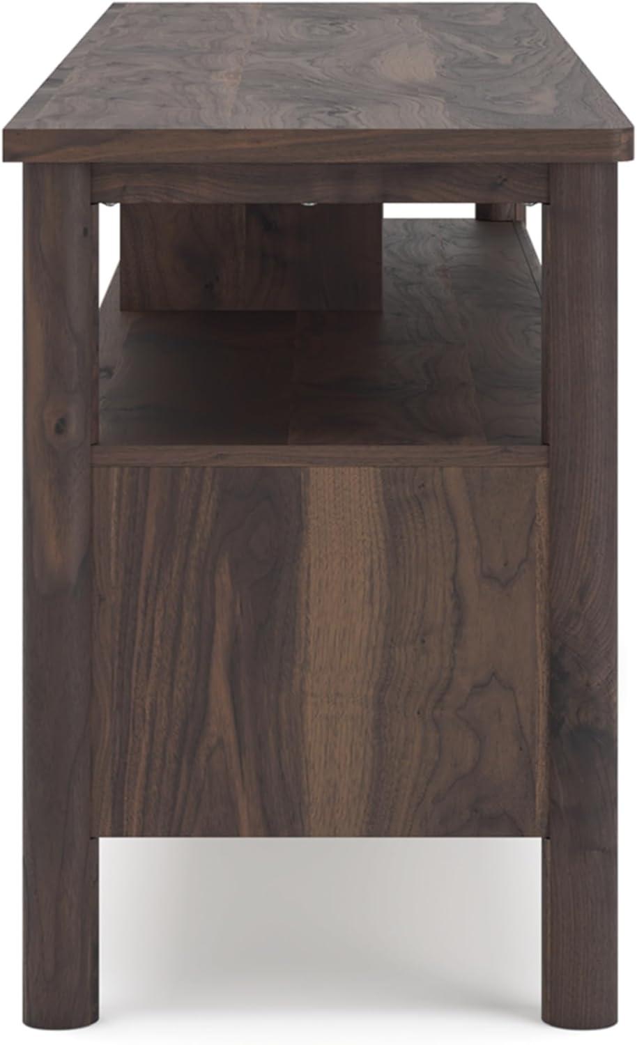 imageSignature Design by Ashley Cadmori Casual 72quot TV Stand for TVs up to 82quot with Ambient Lighting 2 Drawer and a Shelf Dark Brown