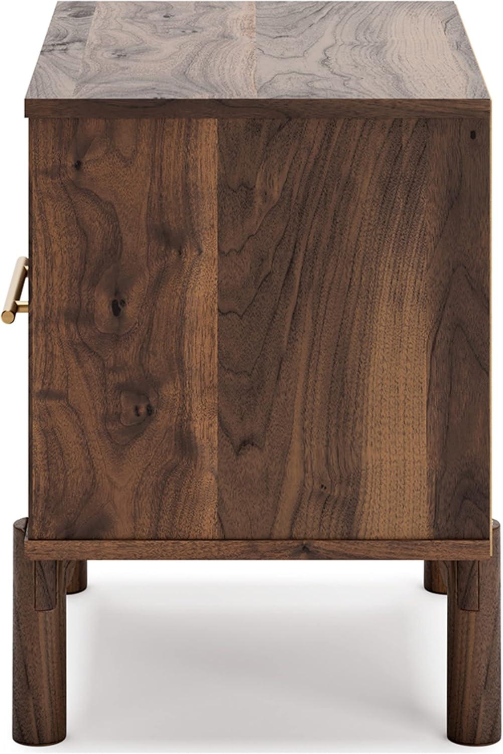 imageSignature Design by Ashley Calverson Modern 1 Drawer Nightstand with Open Cubby 2118quot Tall Dark BrownBrown