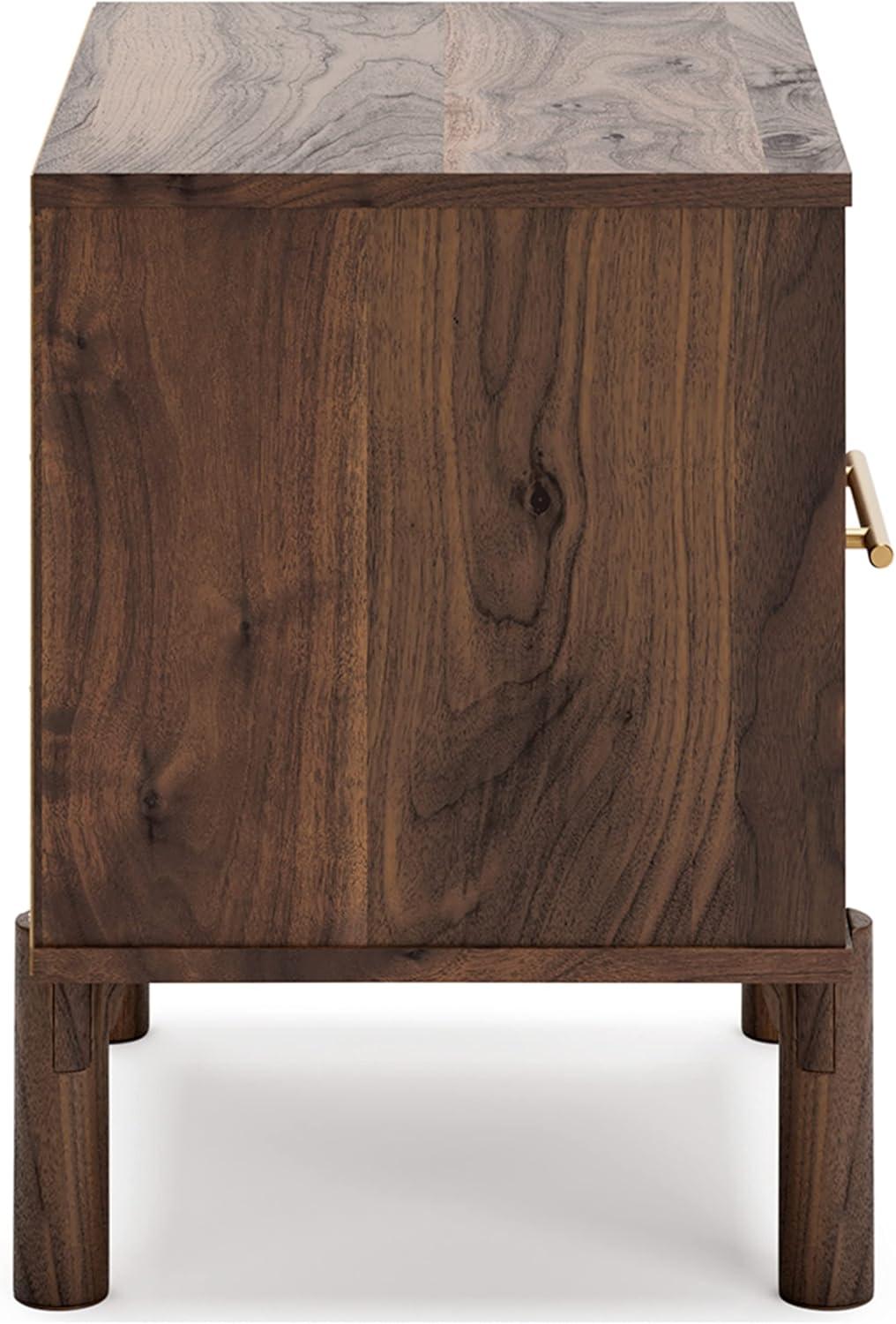 imageSignature Design by Ashley Calverson Modern 1 Drawer Nightstand with Open Cubby 2118quot Tall Dark BrownBrown