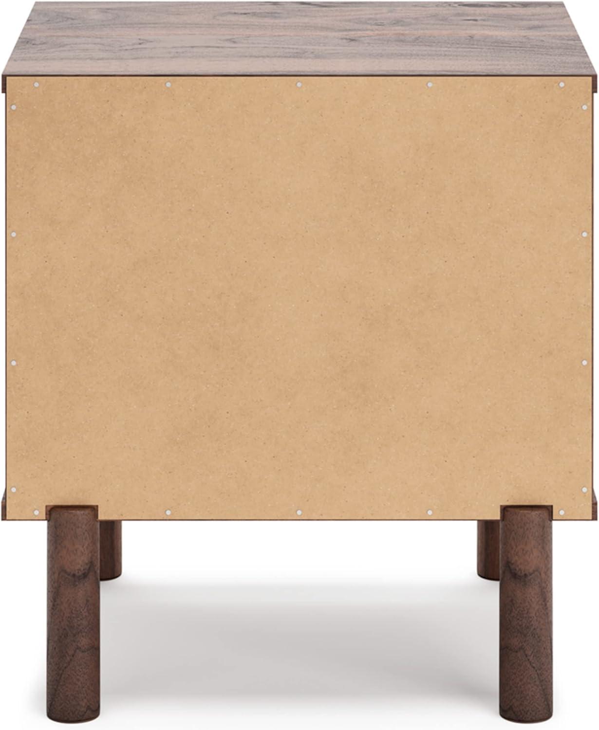 imageSignature Design by Ashley Calverson Modern 1 Drawer Nightstand with Open Cubby 2118quot Tall Dark BrownBrown