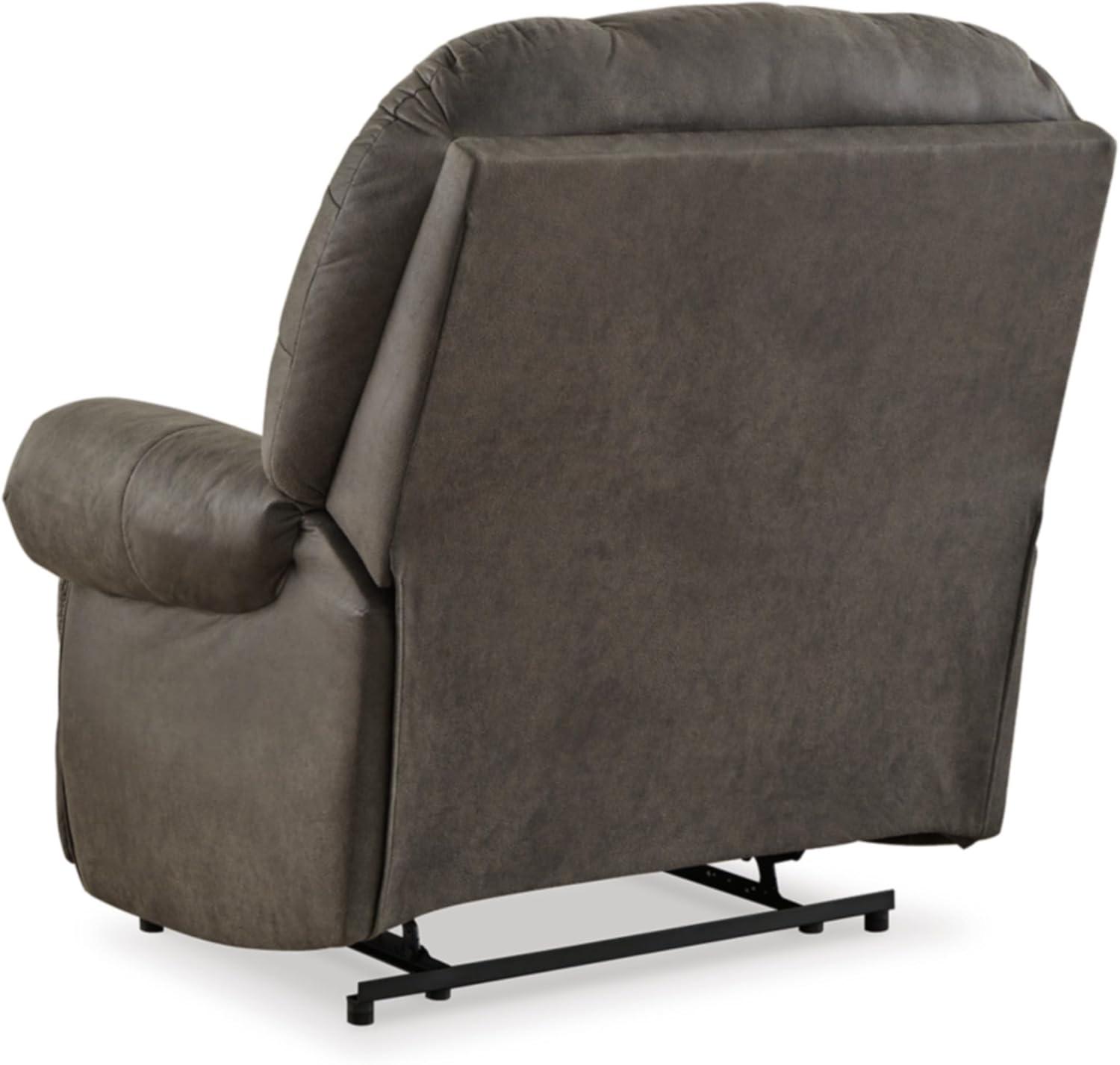 imageSignature Design by Ashley Camera Time Classic Tufted Faux Leather Zero Wall Recliner Gray
