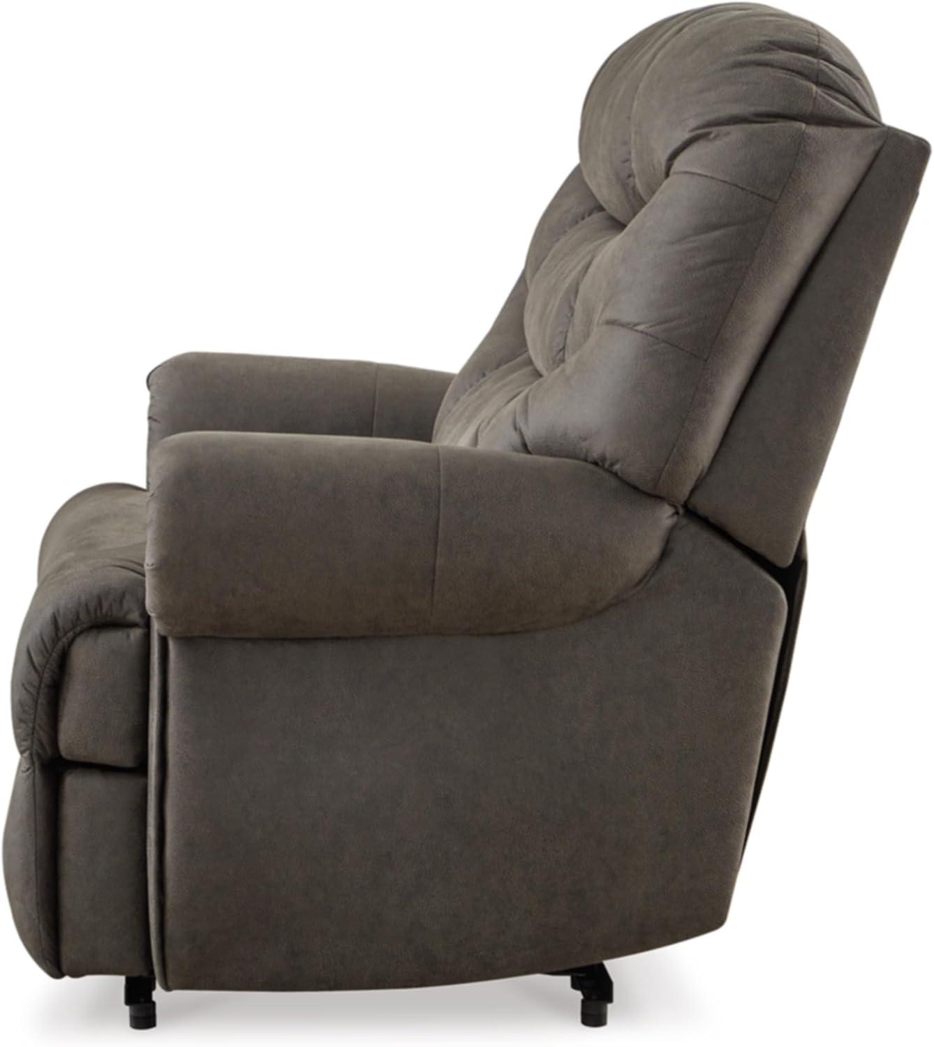 imageSignature Design by Ashley Camera Time Classic Tufted Faux Leather Zero Wall Recliner Gray