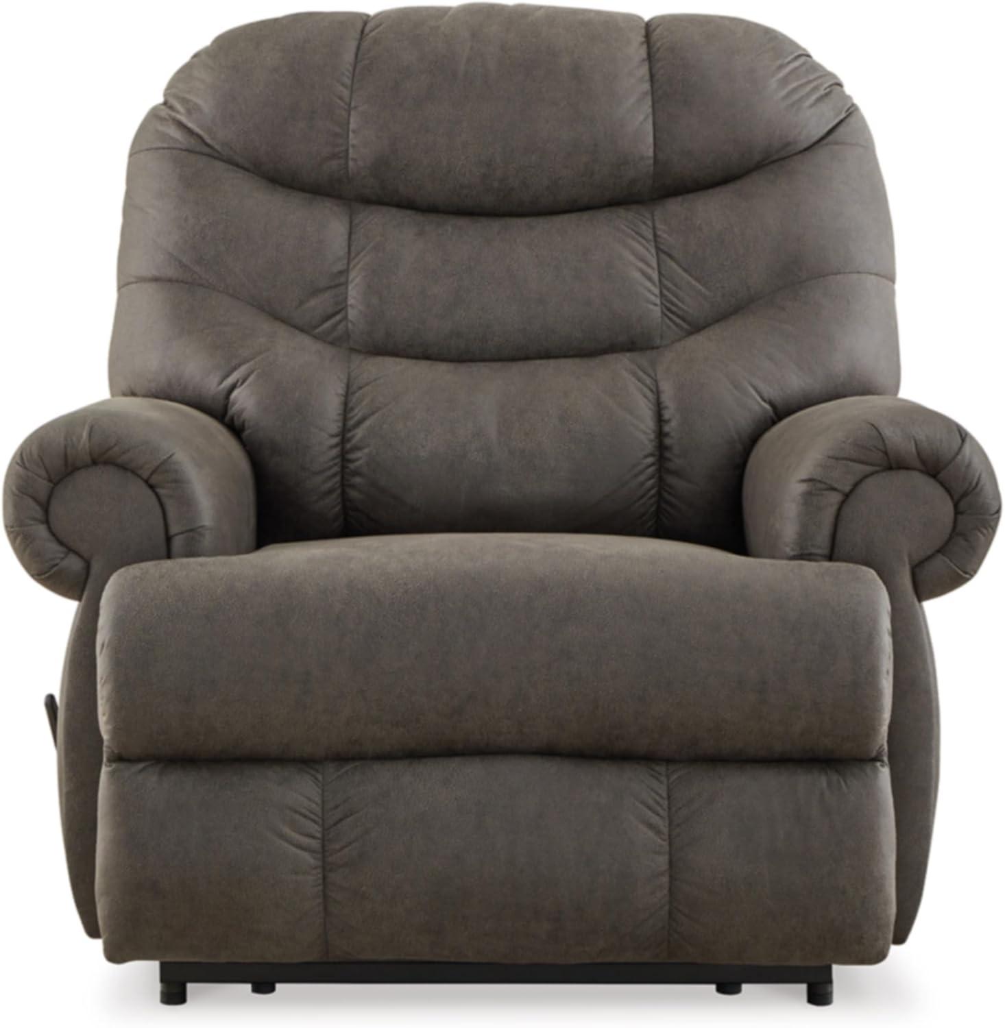 imageSignature Design by Ashley Camera Time Classic Tufted Faux Leather Zero Wall Recliner Gray