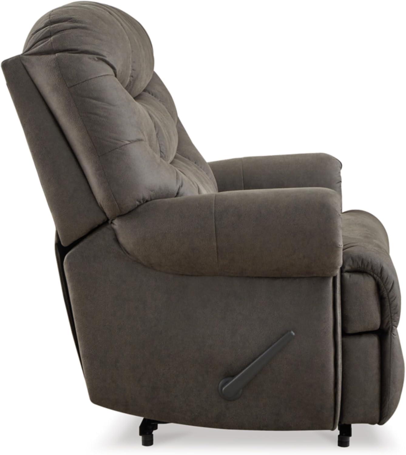 imageSignature Design by Ashley Camera Time Classic Tufted Faux Leather Zero Wall Recliner Gray