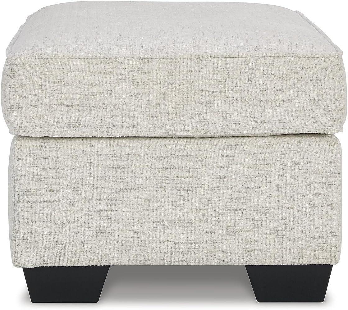imageSignature Design by Ashley Cashton Contemporary Accent Ottoman with Faux Wood Finished Exposed Feet Foam Cushion Crosshatched Upholstery 30quot by 24quot BlueLight Brown Cream