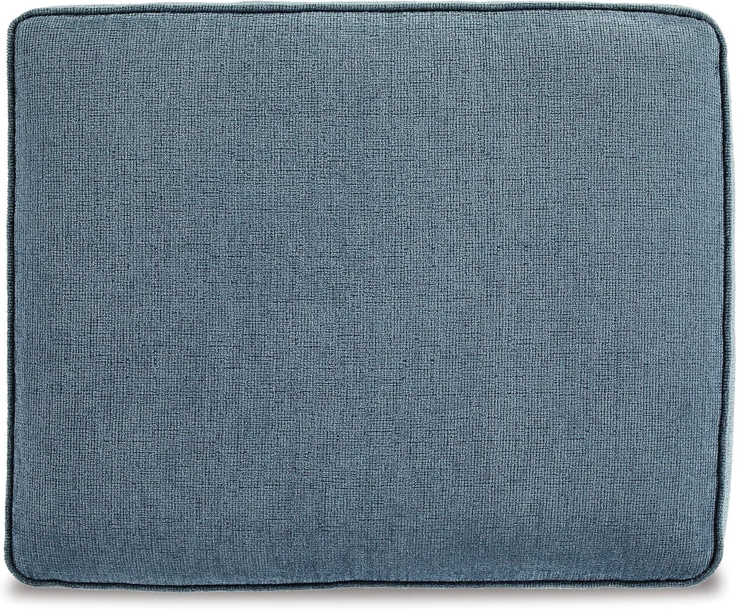 imageSignature Design by Ashley Cashton Contemporary Accent Ottoman with Faux Wood Finished Exposed Feet Foam Cushion Crosshatched Upholstery 30quot by 24quot BlueBlue