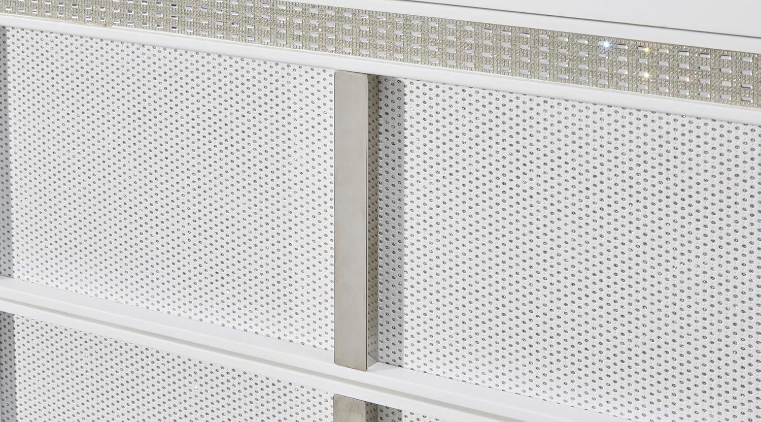 imageSignature Design by Ashley Chalanna Contemporary Chest of Drawers with FeltLined Top Drawer LED Lighting and Glamorous Details White