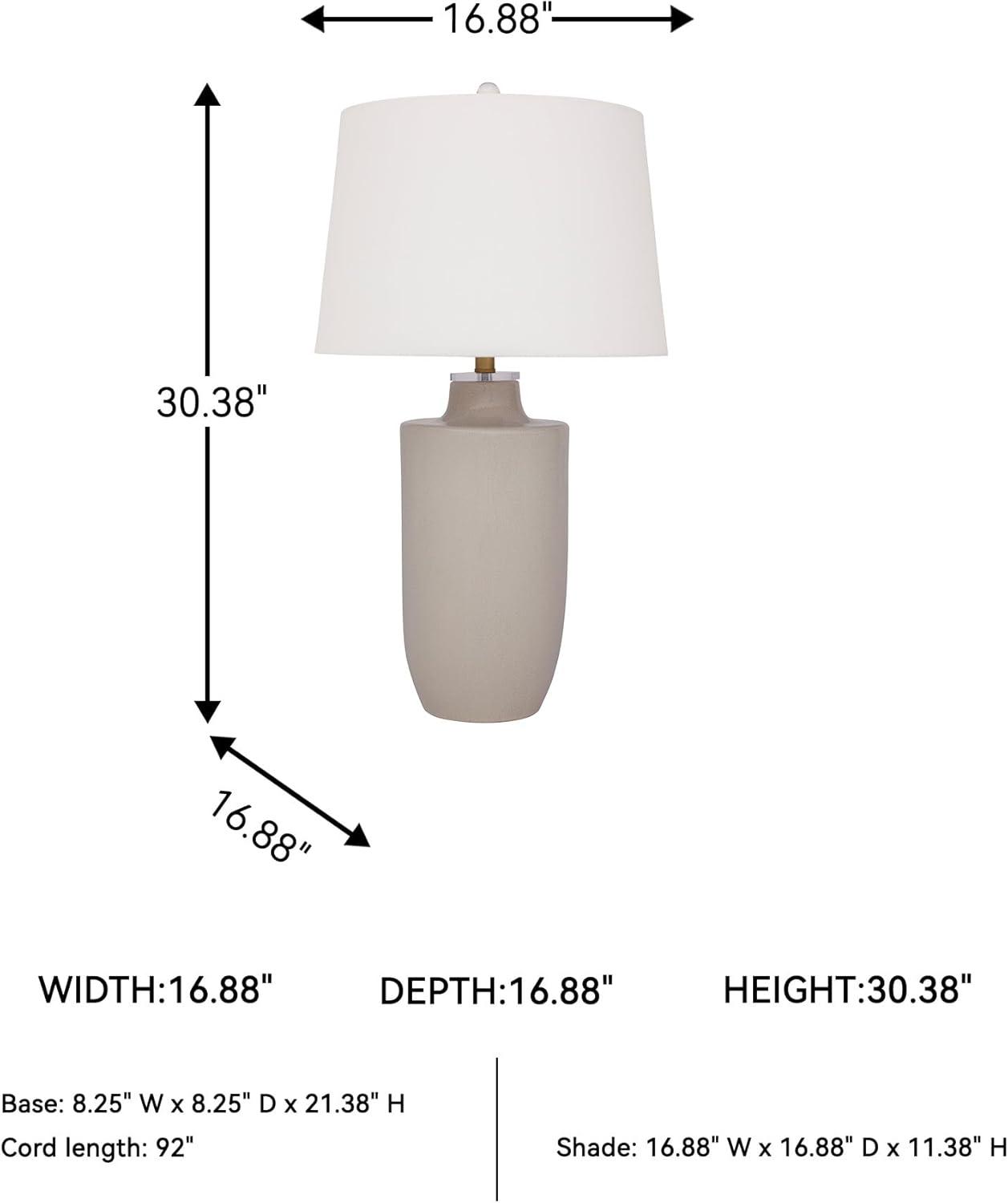 imageSignature Design by Ashley Cylener Vintage Ceramic Table Lamp with 3Way Switch White ampamp Beige