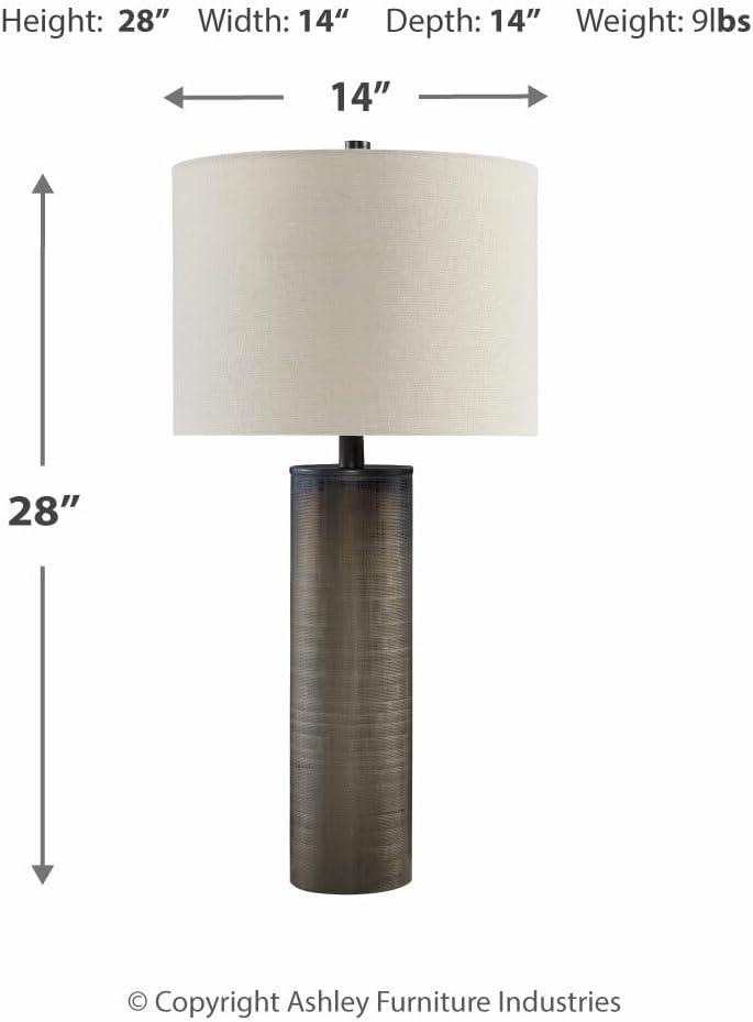 imageSignature Design by Ashley Dingerly Contemporary 2825 Inch Glass Table Lamp Brown ampamp Beige
