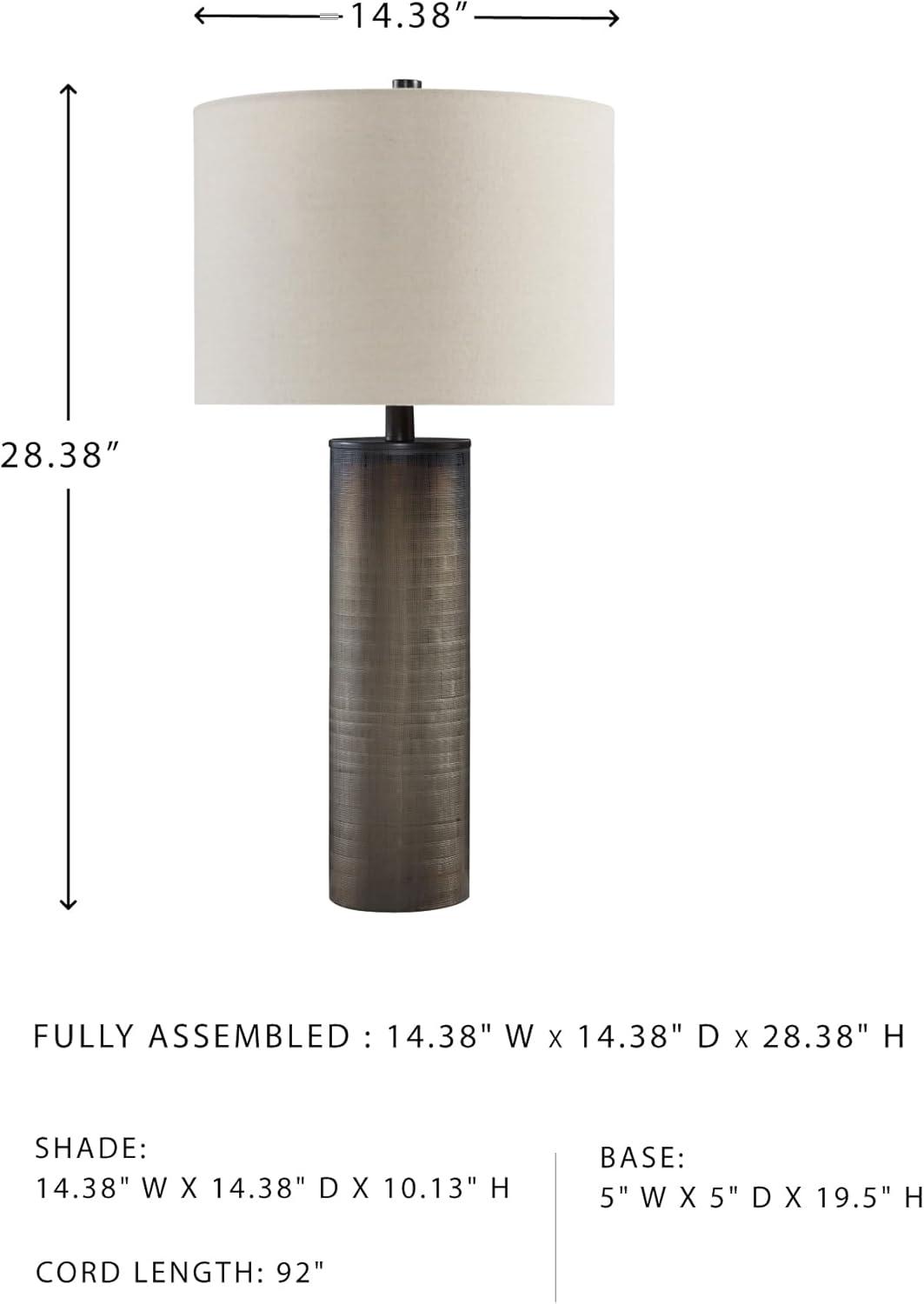 imageSignature Design by Ashley Dingerly Contemporary 2825 Inch Glass Table Lamp Brown ampamp Beige