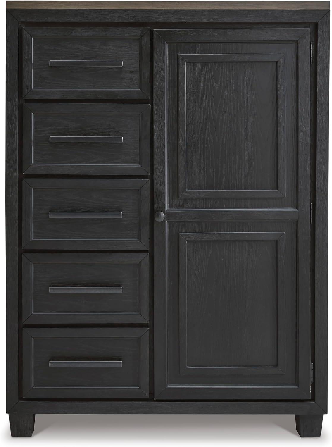 imageSignature Design by Ashley Foyland Contemporary Door Chest with FeltLined Top Drawer Black