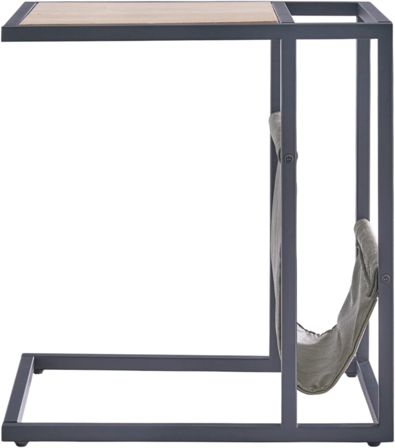 imageSignature Design by Ashley Freslowe Modern Industrial Chair Side End C Table Brown ampamp Gray