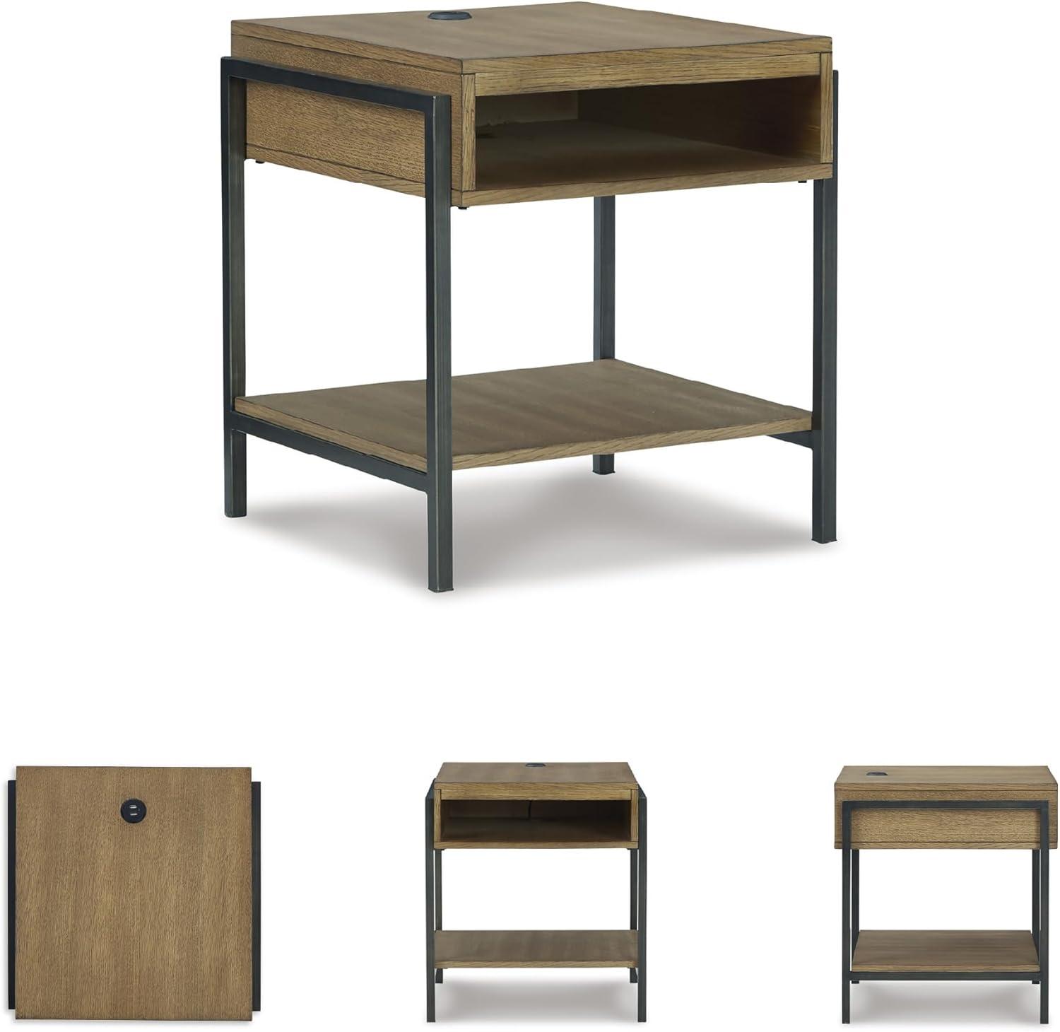 imageSignature Design by Ashley Fridley Modern Rectangular End Table Brown ampamp Black