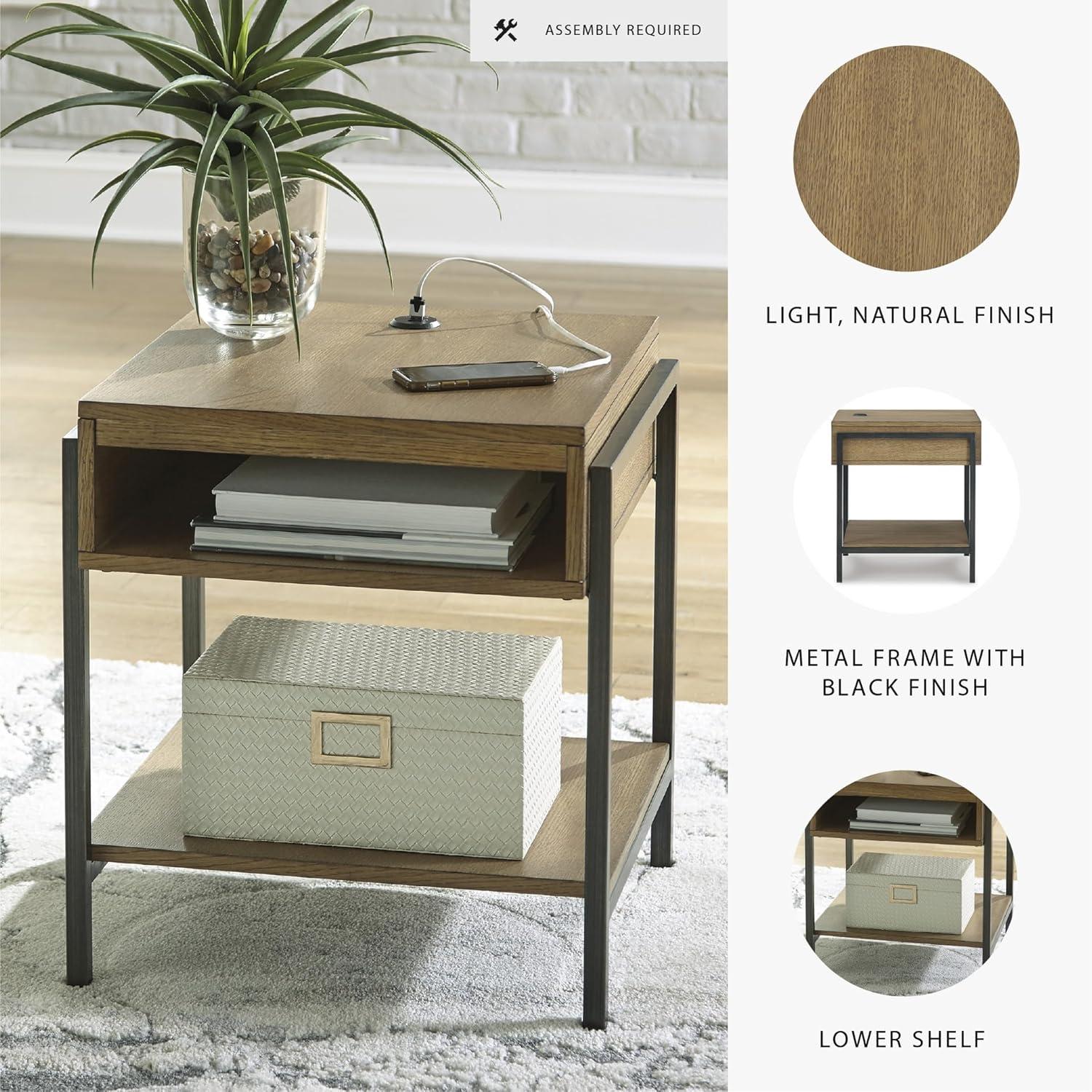 imageSignature Design by Ashley Fridley Modern Rectangular End Table Brown ampamp Black