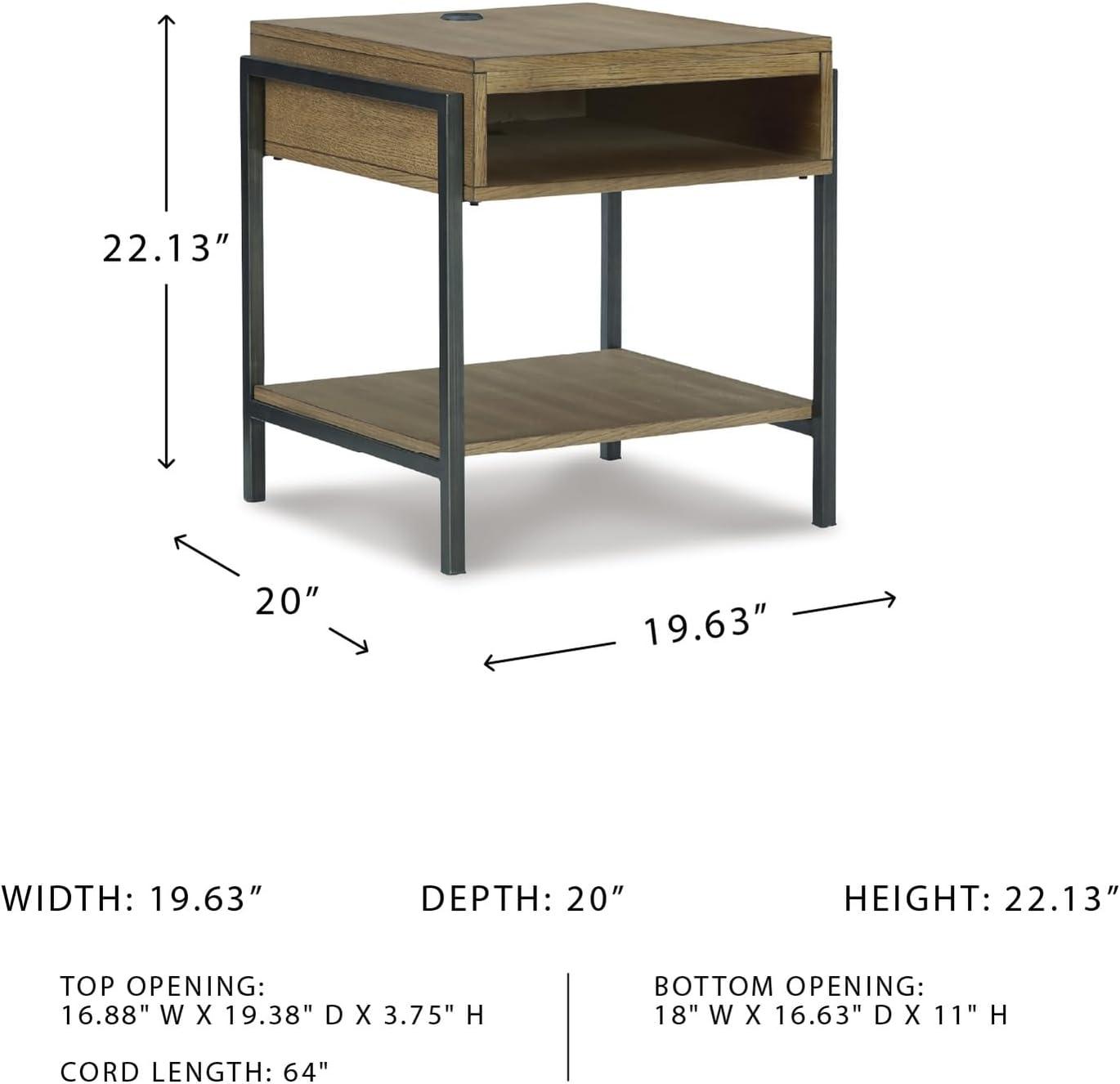 imageSignature Design by Ashley Fridley Modern Rectangular End Table Brown ampamp Black