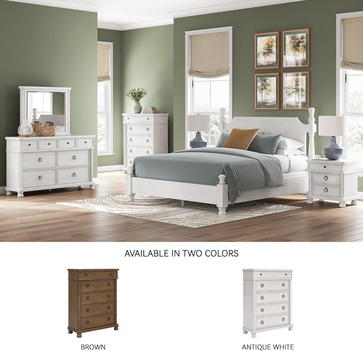 imageSignature Design by Ashley Greddinton Traditional 5Drawer Chest with Wood Finish White