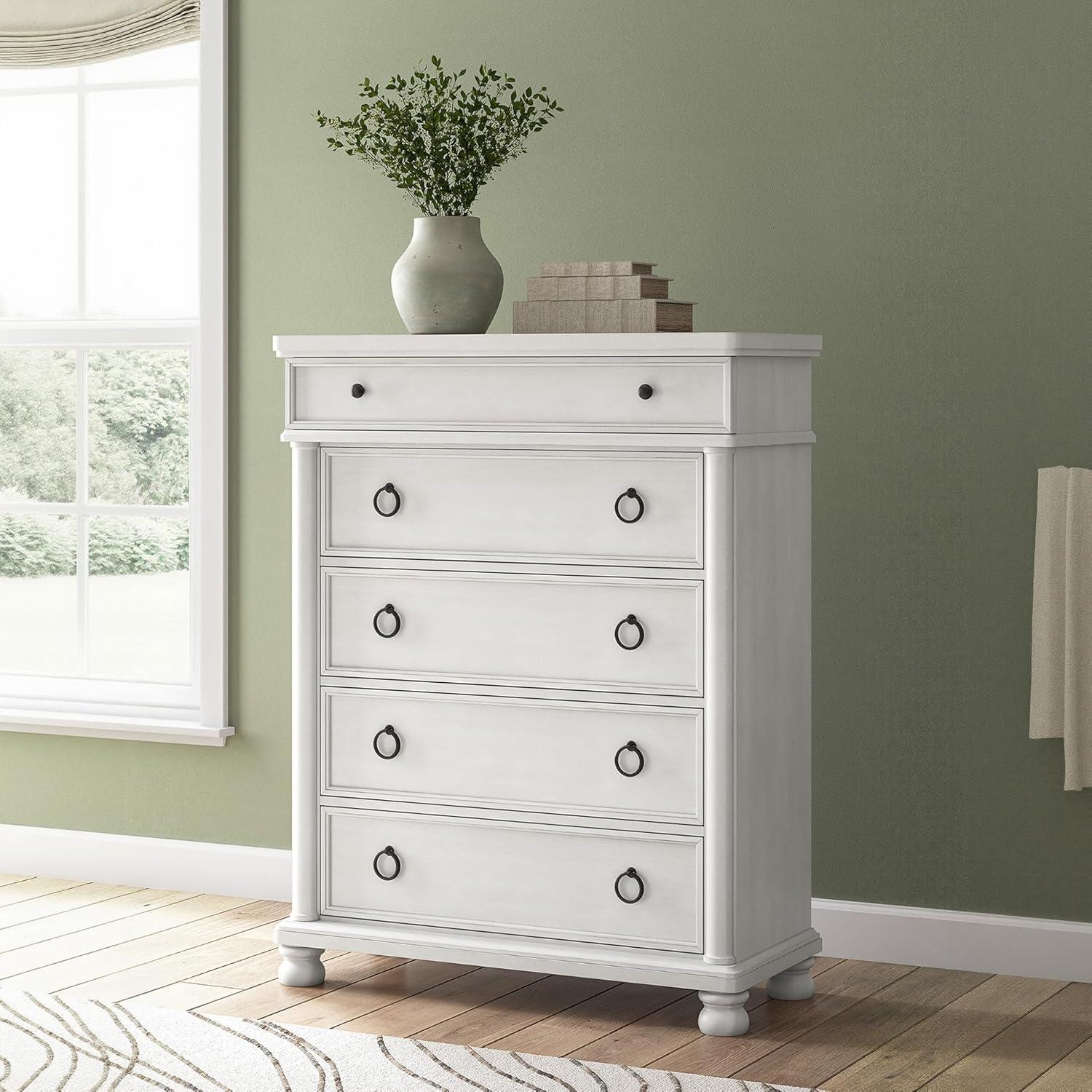 imageSignature Design by Ashley Greddinton Traditional 5Drawer Chest with Wood Finish White