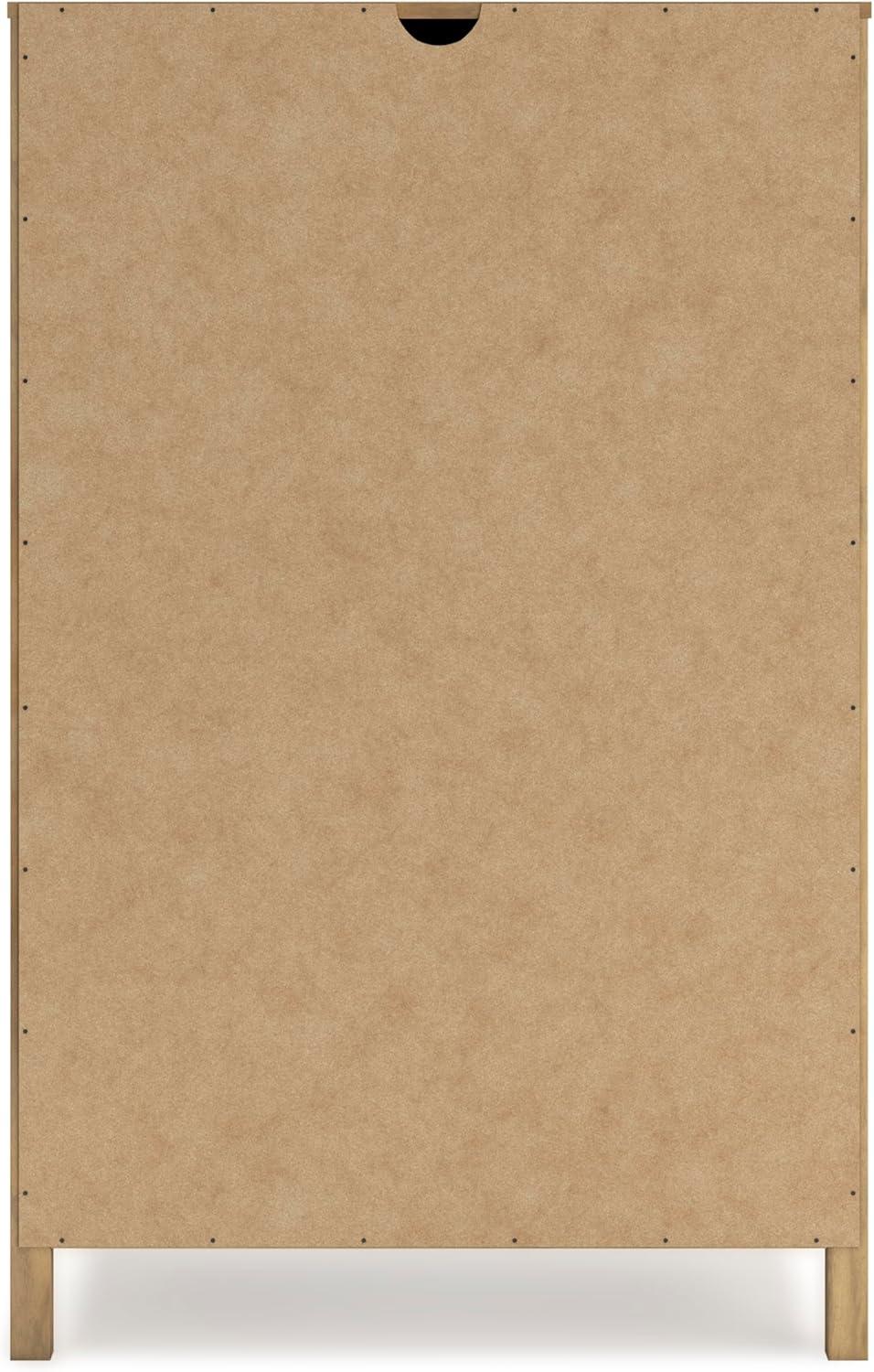 imageSignature Design by Ashley Hallityn Coastal 5 Drawer Chest with Safety Stop for Bedroom WhiteLight Brown