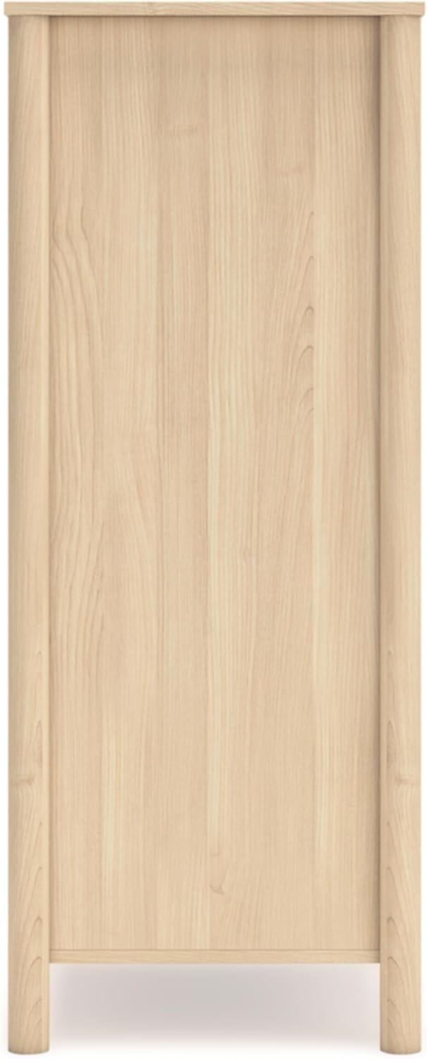 imageSignature Design by Ashley Hallityn Coastal 5 Drawer Chest with Safety Stop for Bedroom WhiteTan