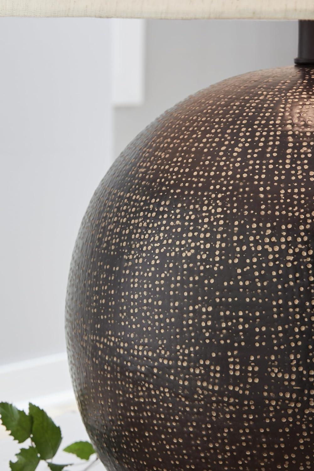 imageSignature Design by Ashley Hambell Industrial Metal Table Lamp with 3Way Switch Black ampamp Metallic