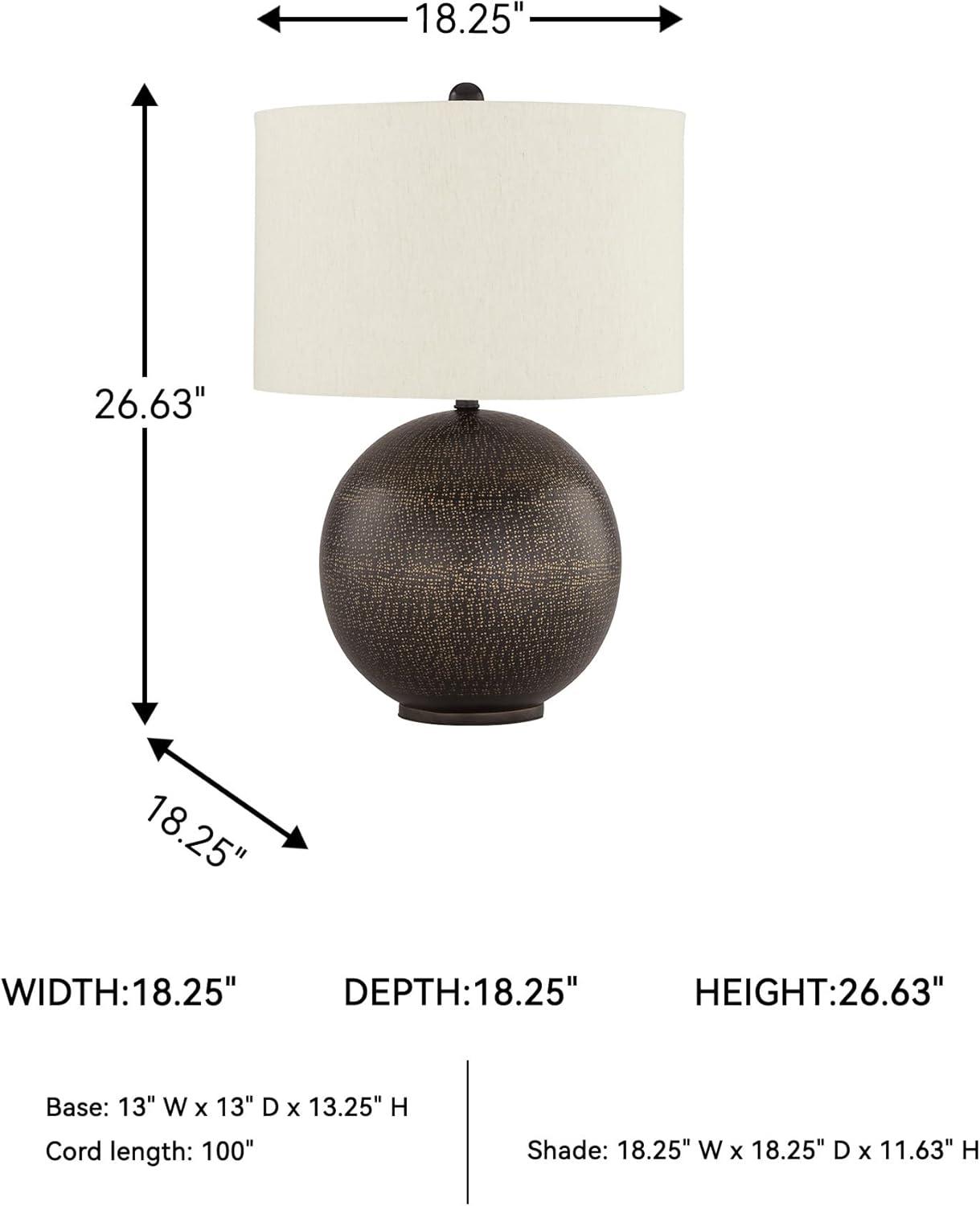 imageSignature Design by Ashley Hambell Industrial Metal Table Lamp with 3Way Switch Black ampamp Metallic