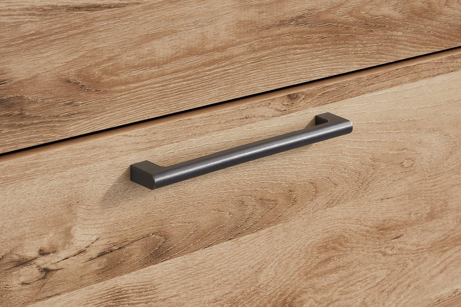 imageSignature Design by Ashley Hyanna Rustic SmoothGliding 6Drawer Dresser and Mirror with Safety Stop Light Brown