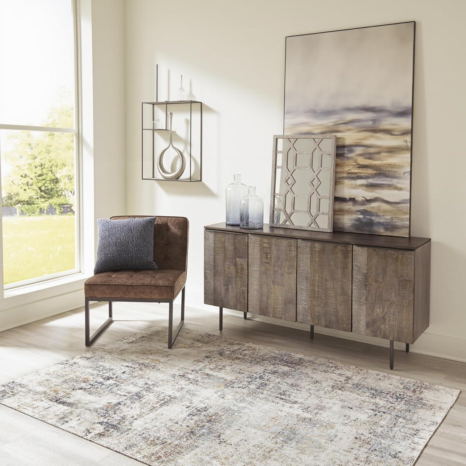 imageSignature Design by Ashley Jerelyn 5 x 7 Low Pile Bohemian Abstract Rug Multicolored Beige53 x 7 Rectangular