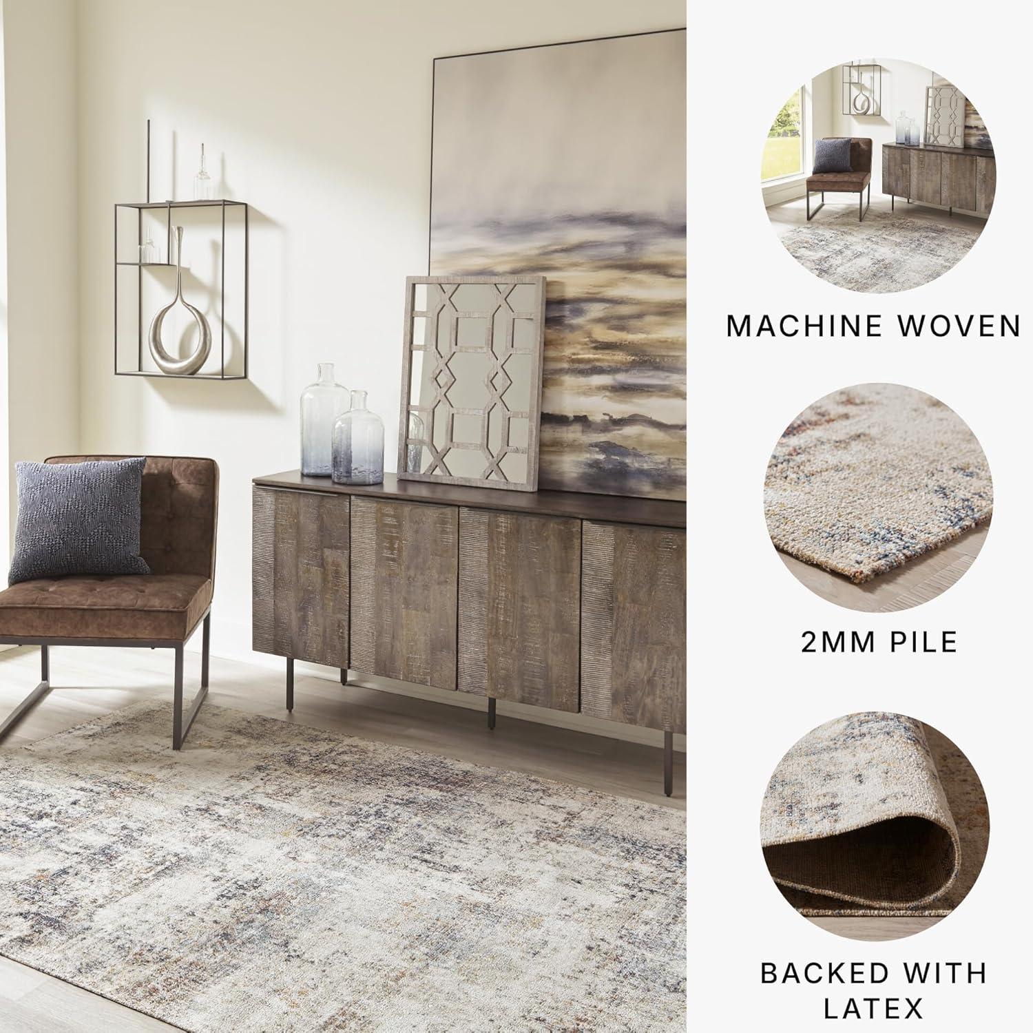 imageSignature Design by Ashley Jerelyn 5 x 7 Low Pile Bohemian Abstract Rug Multicolored Beige710 x 10 Rectangular