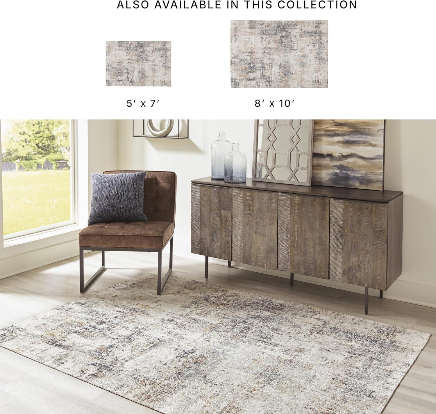 imageSignature Design by Ashley Jerelyn 5 x 7 Low Pile Bohemian Abstract Rug Multicolored Beige710 x 10 Rectangular